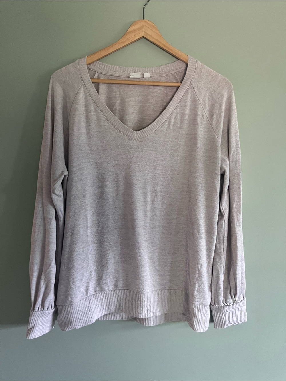Light Pink V-Neck Long Sweater